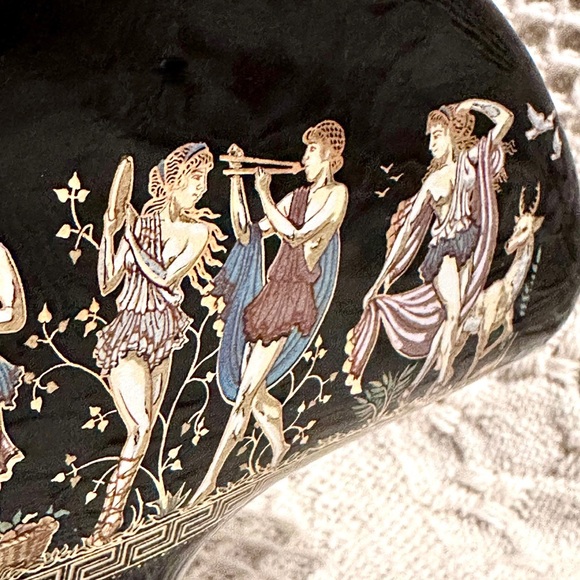 Vtg Napkin Holder Fakiolas Stamped 🤚🏽Made in GREECE Black 24K Gold Rare Find - Picture 7 of 13